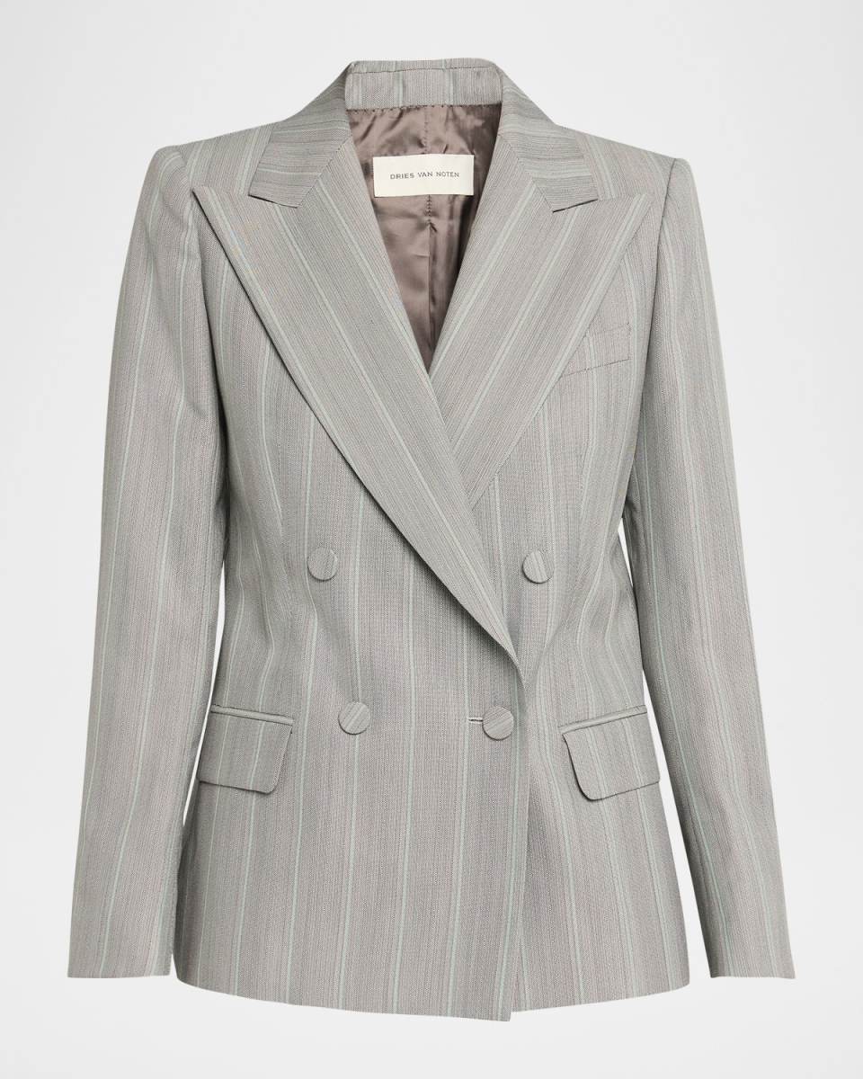 Beaura Pinstripe Double-Breasted Blazer